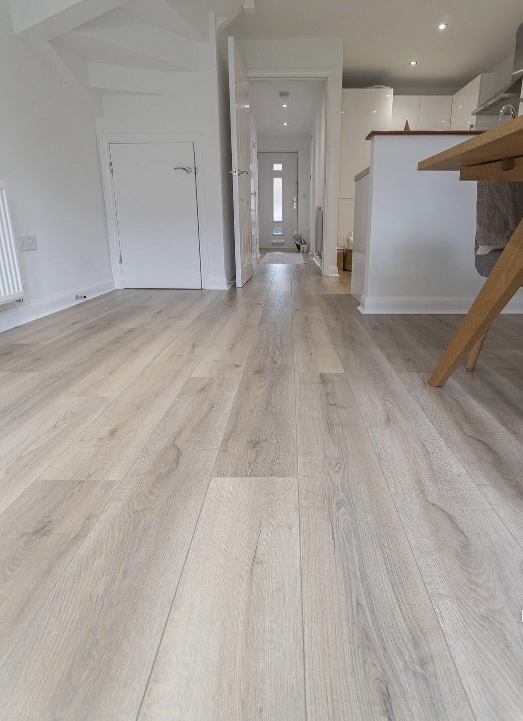 Finished light flooring and interior details